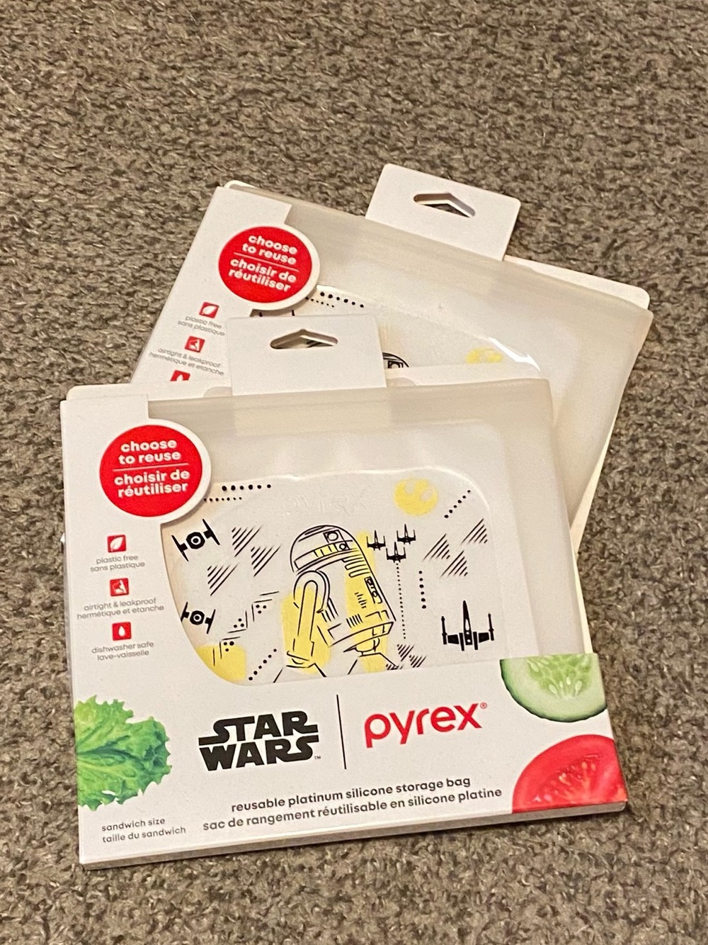 Pyrex Star Wars R2-D2 Silicone Sandwich Bag - set of 2